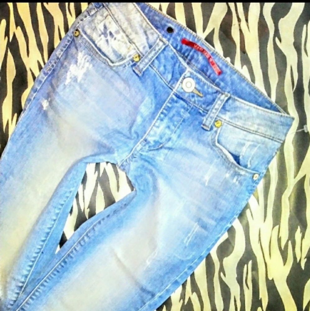 Vigoss Jeans Size 0 Skinny Leg Crop Distressed New - Picture 5 of 11